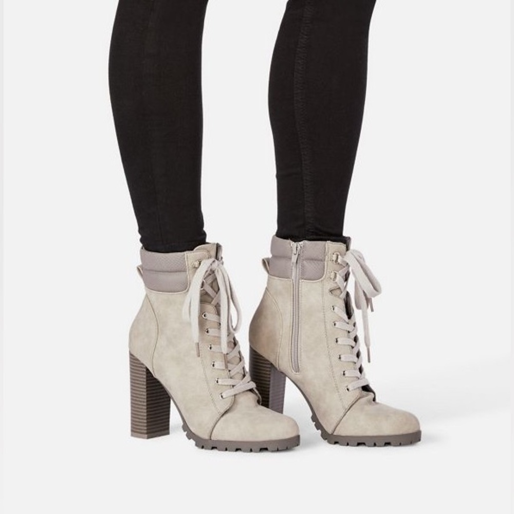 Grey Heeled Booties